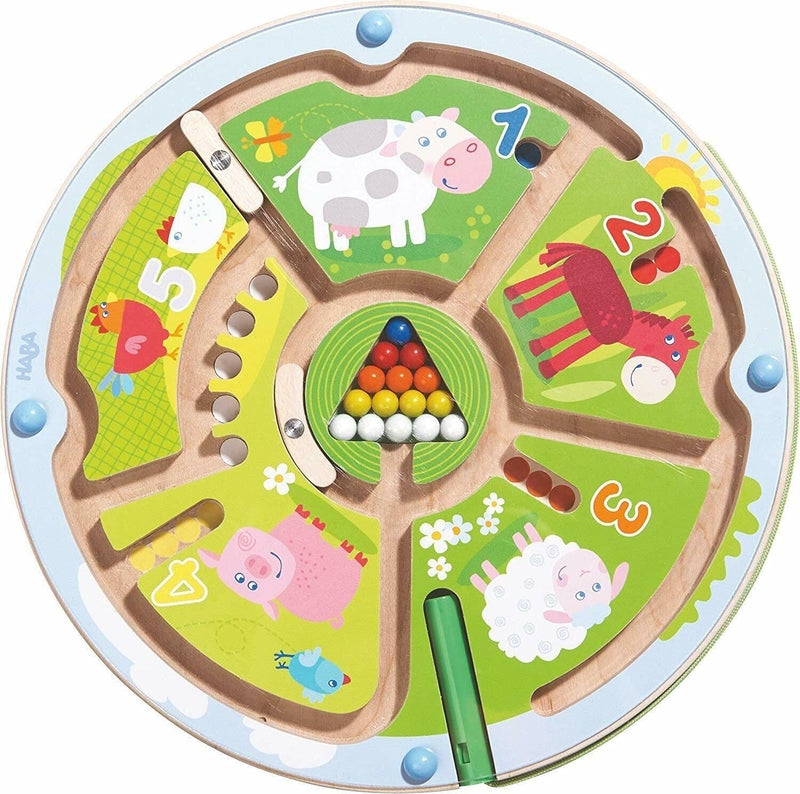 HABA Number Maze Magnetic Game STEM Toy Encourages Color Recognition, Fine Motor & Counting - Image 1