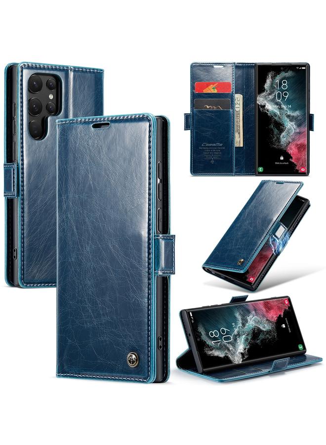 The Bros Case For Samsung Galaxy S22 Ultra 5G 003 Crazy Horse Texture Leather Phone Case