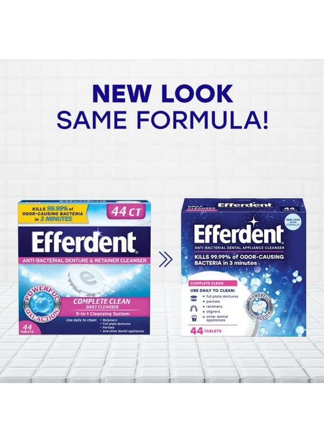 Efferdent Denture Cleanser Tablets, Complete Clean, Cleanser For Retainer And Dental Appliances, 44 Count, (Pack Of 2) - Image 2