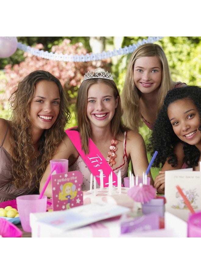 CAVETEE 18th Birthday Crown for Girls, 18th Birthday Tiara and Sash Set for Women It's 18th My Birthday Sash Rhinestone Crown, 18th Birthday Party Decorations, 18 Birthday Decorations for Girls - Image 4