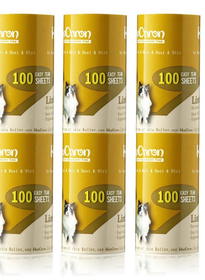 HapChron Extra Sticky Lint Roller Refills Only, Total 600 Easy Tear Sheets, Fits Most 3.9"-4" Standard Size Lint Roller with Inner Diameter at 1.5", Works Great On Pet Hair - Image 1