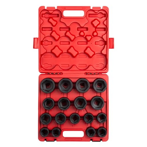 SUNEX TOOLS 4684, 3/4 Inch Drive Heavy Duty Impact Socket Set, 17-Piece, Metric, 26mm-46mm, Cr-Mo Alloy Steel, Radius Corner Design, Dual Size Markings, Heavy Duty Storage Case - Image 1