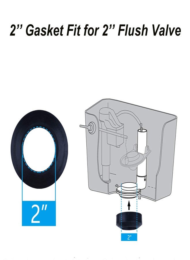 Hibbent Universal Toilet Tank To Bowl Gaskets with 3 Sets Brass Hardware Kits Fits Most 2-Inch 2.5-Inch flush valve opening 2-Piece Toilet Tanks - Image 4