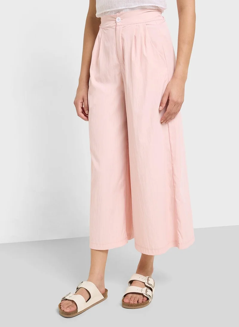 Pleated Wide Leg Culottes