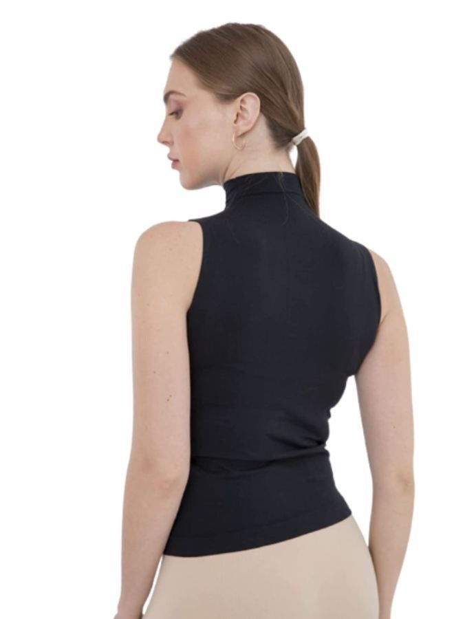 Carina T-shirt with collar and sleeveless  - Image 2
