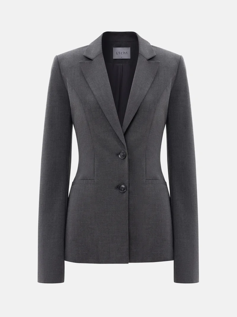 Lichi Fitted jacket in suiting fabric