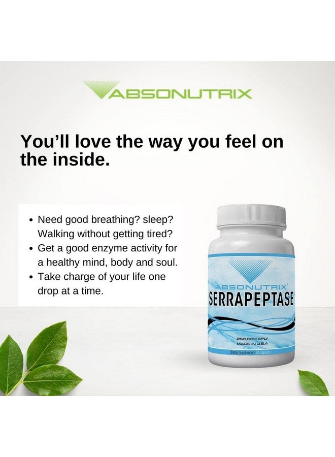 Absonutrix Serrapeptase 250,000 Units serratiopeptidase antioxidant 60 Vegetable Capsules Made in USA - Image 2