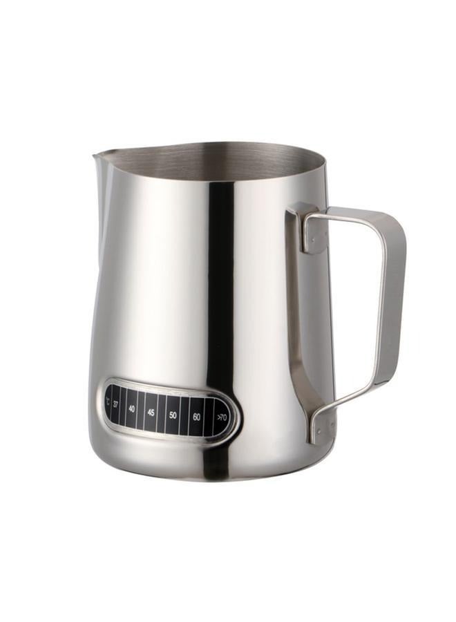 Coffee Milk Frothing Pitcher With Built-In Thermometer Silver 600ml-Stainless -Espresso Accessories,  - Image 1