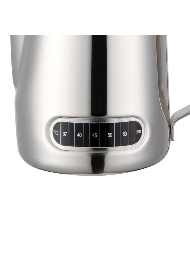Coffee Milk Frothing Pitcher With Built-In Thermometer Silver 600ml-Stainless -Espresso Accessories,  - Image 4