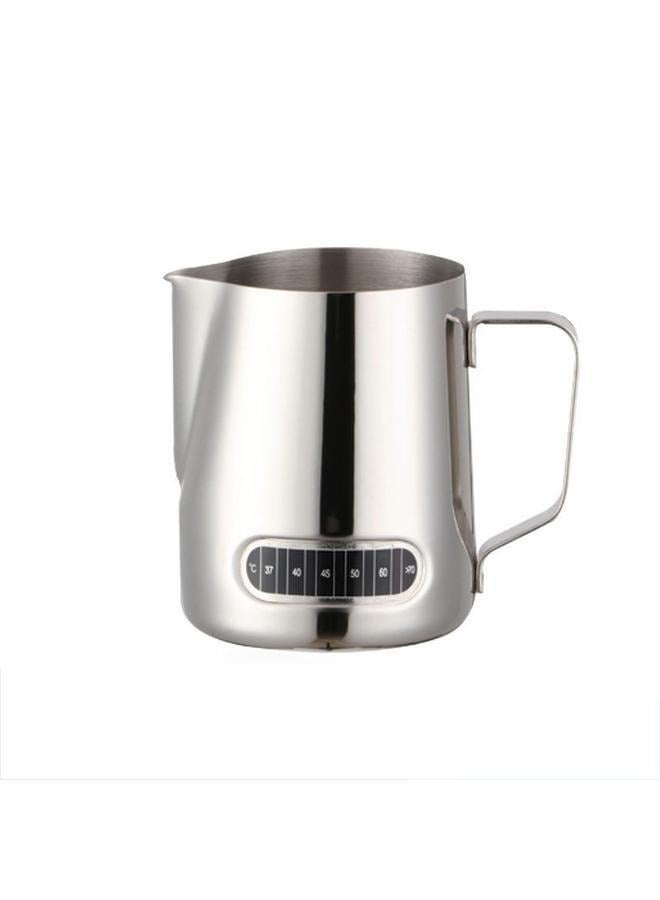 Coffee Milk Frothing Pitcher With Built-In Thermometer Silver 600ml-Stainless -Espresso Accessories,  - Image 5