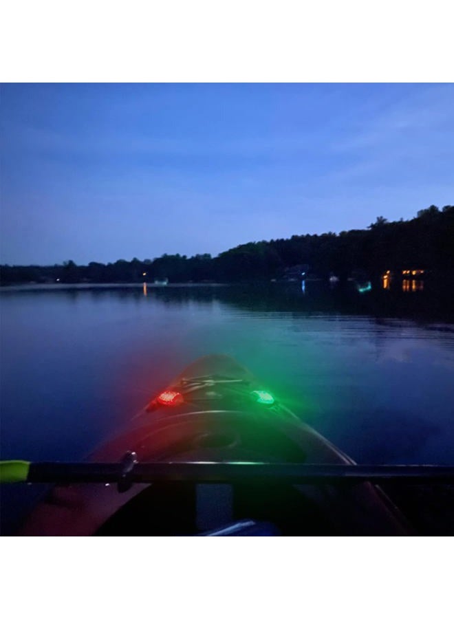 Amzonly 4pcs Navigation lights for boats kayak, LED Safety Light, 3 Types Flashing Mode, Easy Clip-On Kit for Boat Bow, Stern, Mast, Paddles, Pontoon, Kayaking Accessories, Yacht, Red Green White… - Image 2