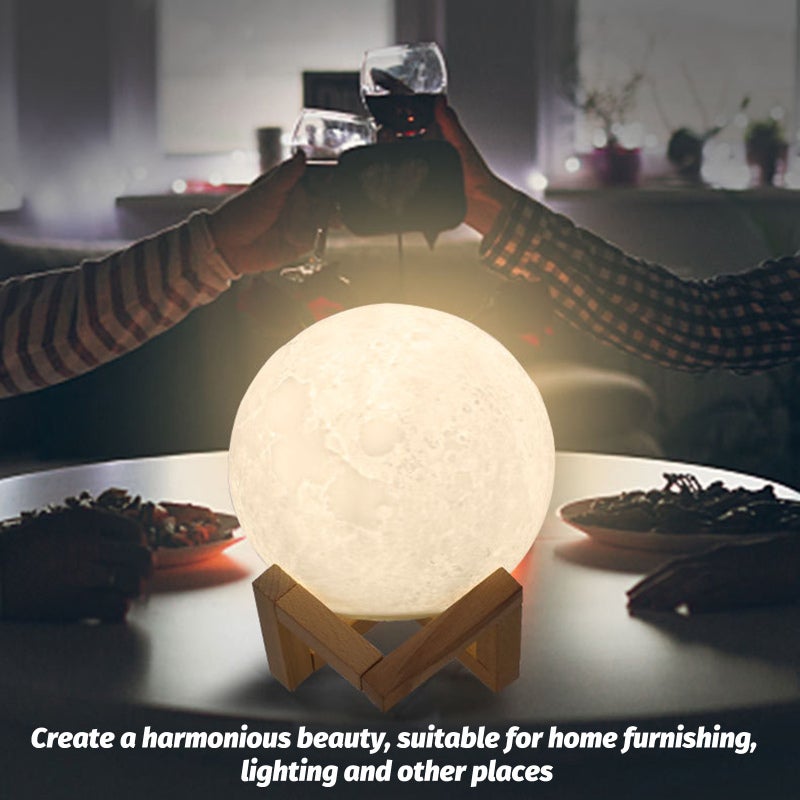 3D Printing LED Moon Light: 15cm Size - Simple Delicate Style Lunar Night Lamp for Home Furnishing, Sleep, Study and Work - Image 4