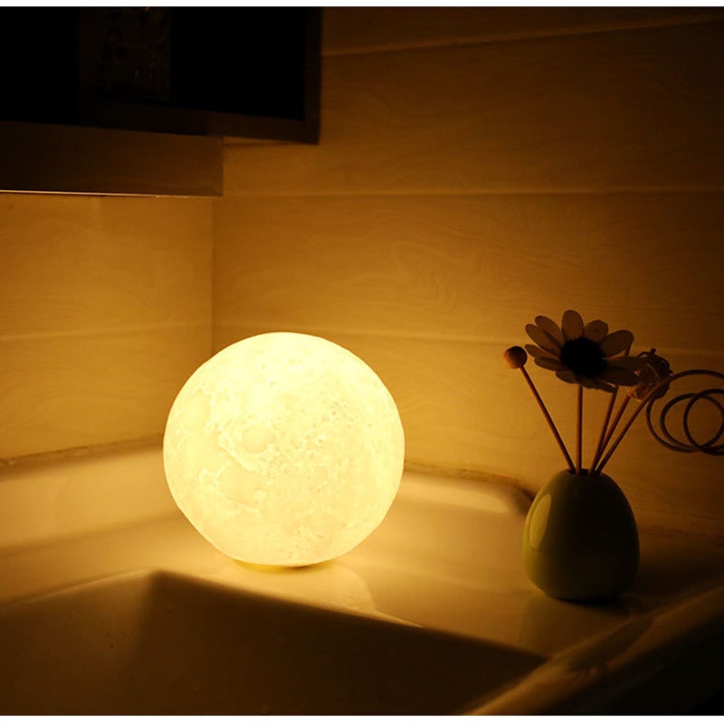3D Printing LED Moon Light: 15cm Size - Simple Delicate Style Lunar Night Lamp for Home Furnishing, Sleep, Study and Work - Image 5
