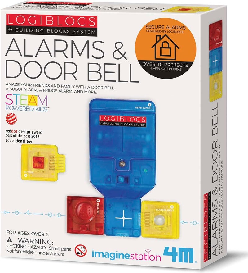 4M Imagine Station Logiblocs Alarms Kit - Build Your Own Electronic Security Gadgets - Image 1