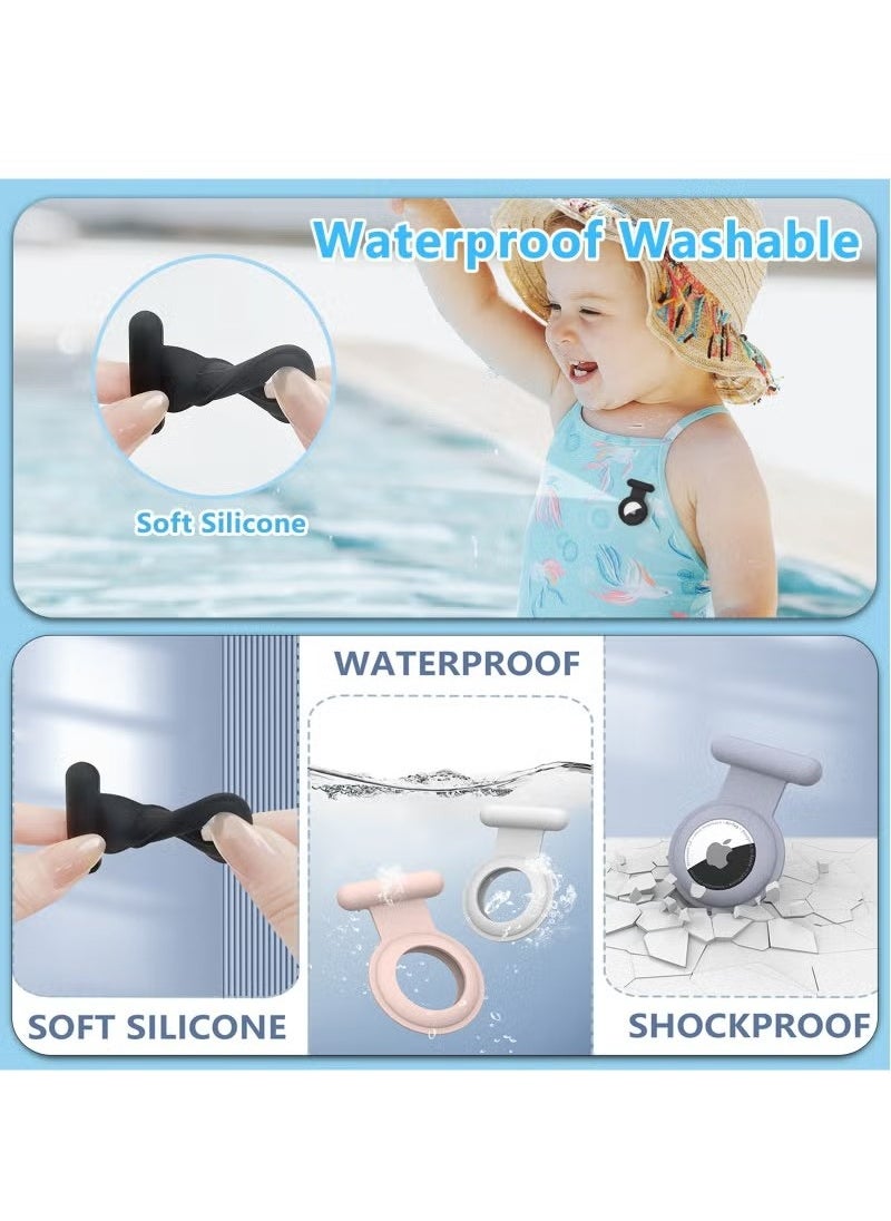Unewshi 4 Pieces Airtag Holder with Invisible Pin Holder Anti Lost Airtag Cover, Kids Hidden Silicone Protective Airtag Case  - Image 5