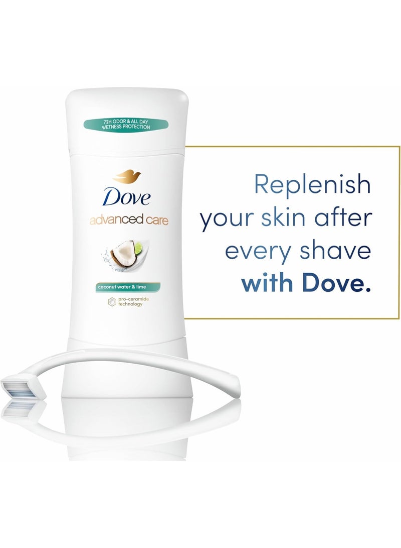 Dove Advanced Care Antiperspirant Stick for Women 48H Sweat And Odour Protection Coconut Water &  Lime Scent With Pro-Ceramide Technology 74 G - Image 1