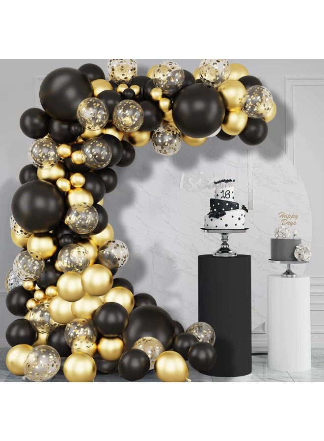 114pcs البالونات السوداء الممتازة مع البالونات الذهبية واللهجات الشفافة المتوهجة - مثالية لتزيين حفلة عيد الميلاد ، البالونات المجمعة في أحجام 12/10/5 بوصة ، البالونات الشفافة مع النقاط الذهبية ، البالونات الرابطة والخطوط المضمنة - مثالية للبالونات الحفلية والبالونات لعيد الميلاد والاحتفالات بالحدث - Image 5