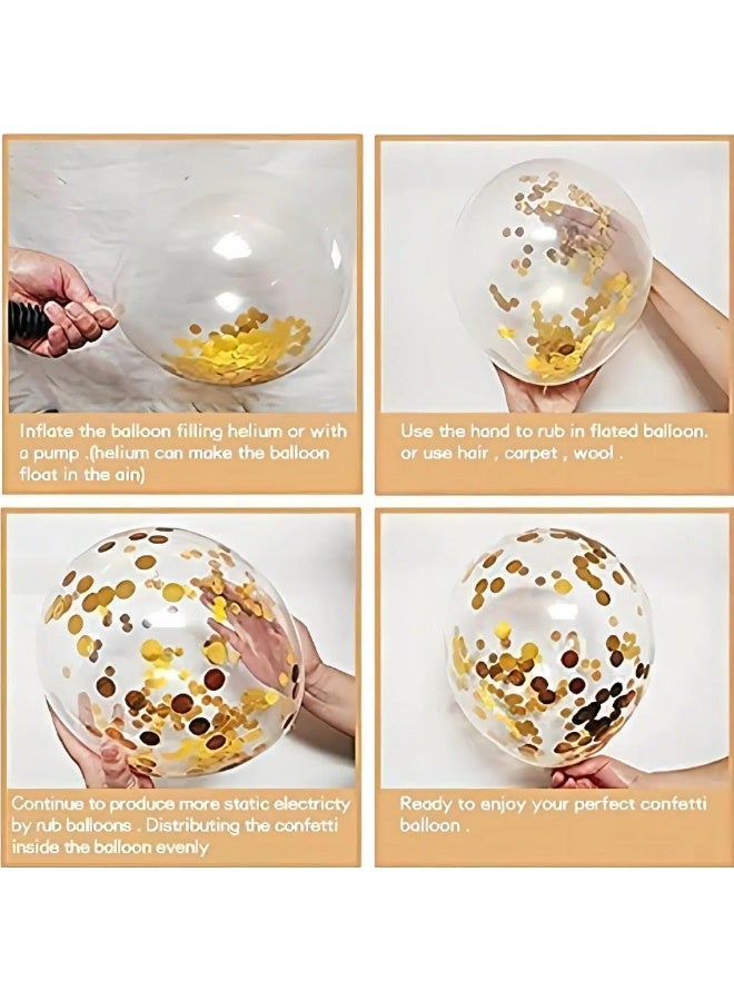 114pcs البالونات السوداء الممتازة مع البالونات الذهبية واللهجات الشفافة المتوهجة - مثالية لتزيين حفلة عيد الميلاد ، البالونات المجمعة في أحجام 12/10/5 بوصة ، البالونات الشفافة مع النقاط الذهبية ، البالونات الرابطة والخطوط المضمنة - مثالية للبالونات الحفلية والبالونات لعيد الميلاد والاحتفالات بالحدث - Image 2