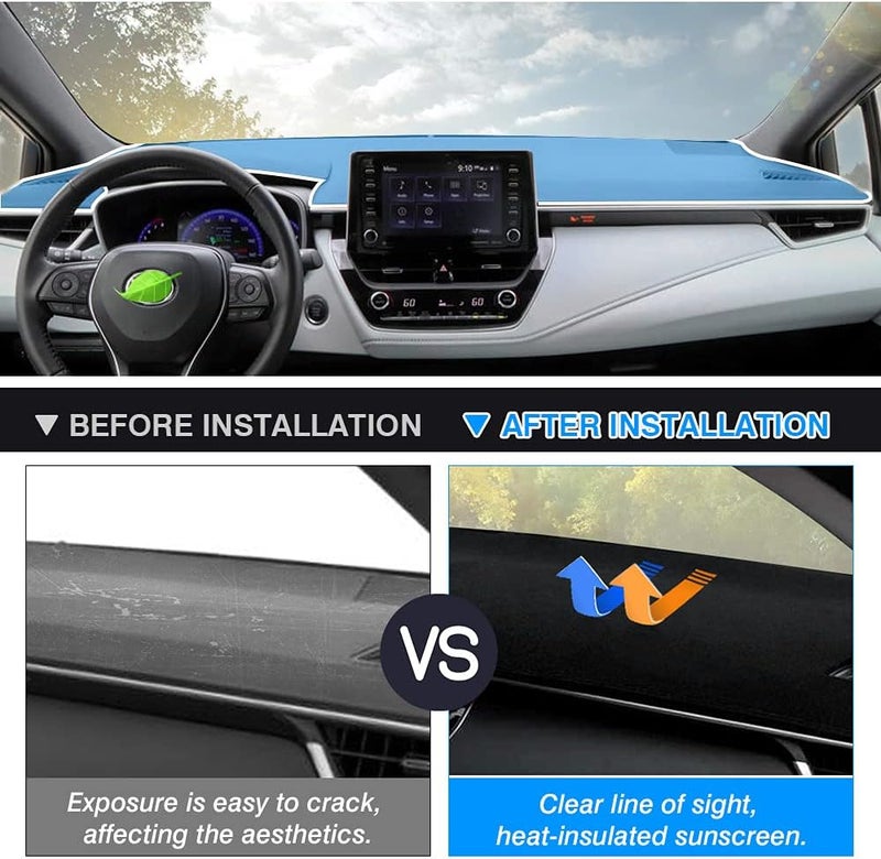 Autorder Indoor outdoor all-purpose fit Compatible with Dashboard Cover Mat Toyota Corolla 2019-2021 2022 2023 Accessories Flannel Dash Cover Nonslip Dashboard Mat Protector Sunshade No Glare Safe silicone build - Image 3