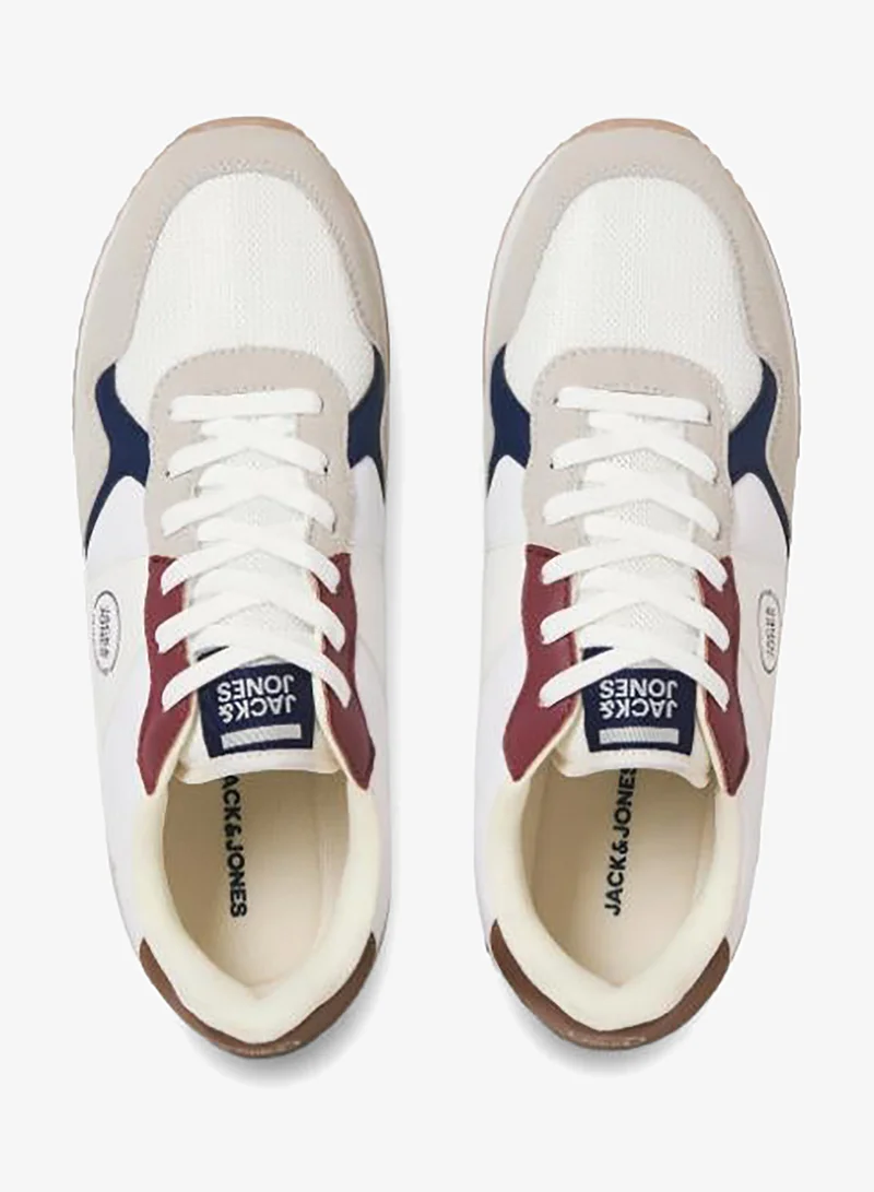 JACK & JONES White Detail:Navy Peony Casual Low Top Sneakers for Men | Best Price UAE