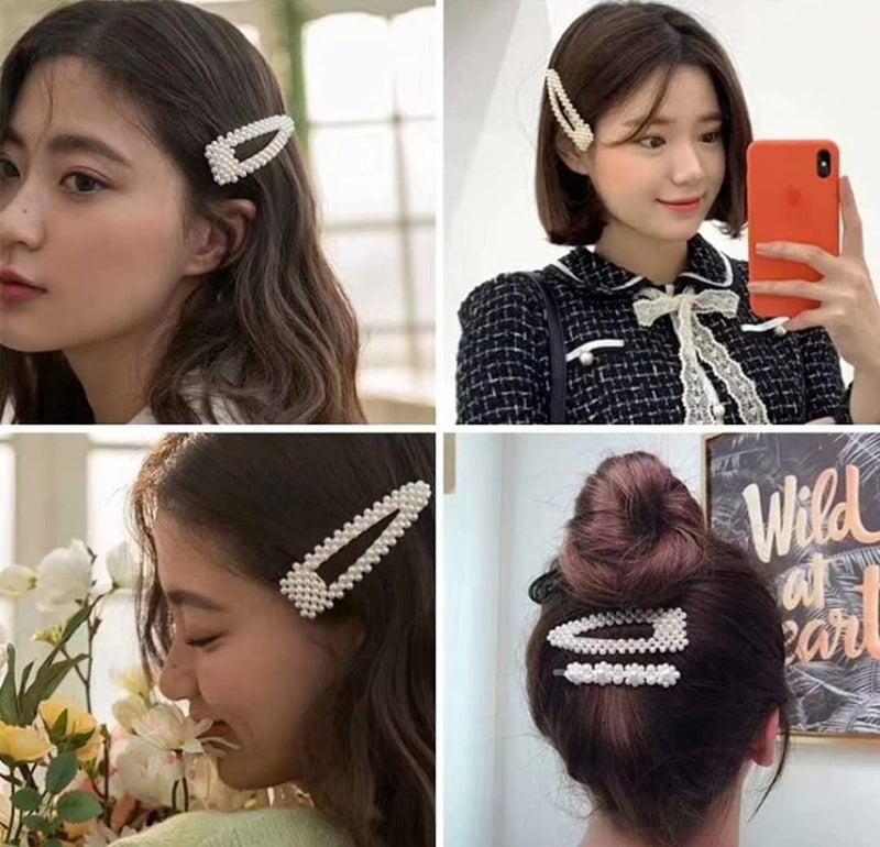 HOMEMATES 5 Pcs Korean Style Pearl Hair Clips Large Hair Clips Pins Barrette for Women Girls Fashion Hair Accessories - Image 4
