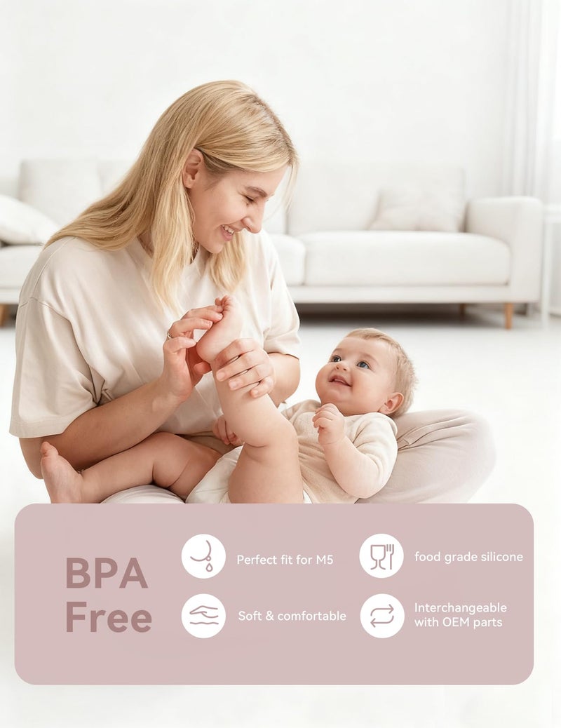 TOVVILD 8PCS Breast Pump Parts Compatible with Momcozy M5 Replacement to Diaphragms 2PCS and Duckbill Valves 6PCS, Not Original Mom Cozy Pump Parts Accessories - Image 3