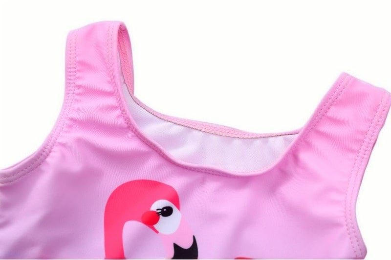 Kimjun Baby Girls One Piece Swimsuit Swimwear Toddler Kid Flamingo Bikini Bathing Suit Sunsuit Rash Guard pinkblue 80 - Image 5