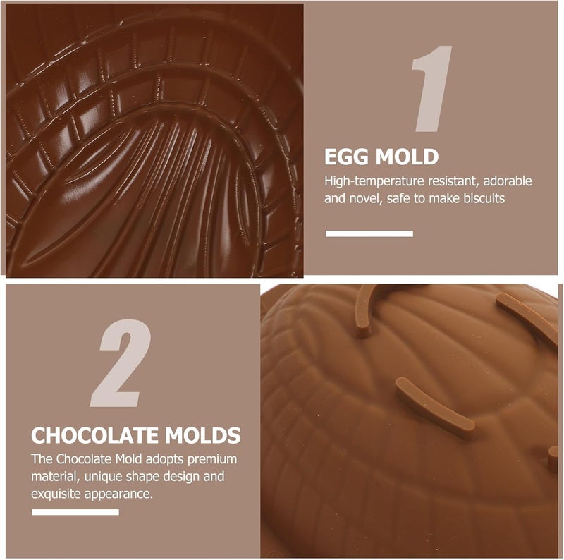 Healeved Silicone Easter Egg Mold for Chocolate Candy and Fondant Baking, Egg-shaped Shell Design, Food-grade Non-stick Silicone for DIY Cake and Biscuit Decoration - Image 3