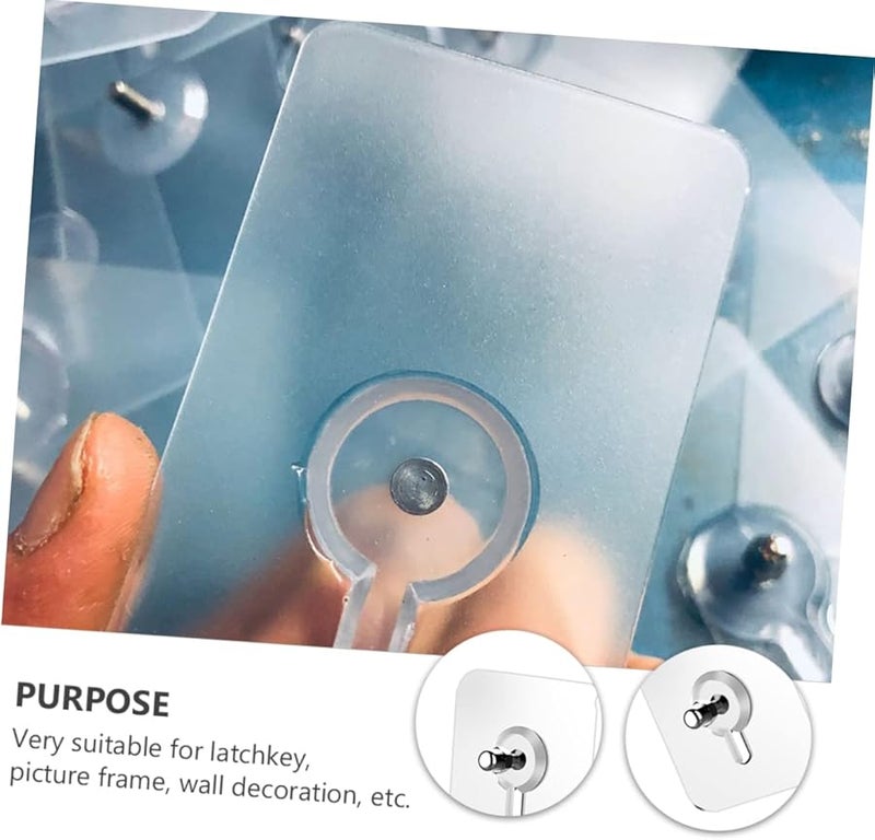 Lifkome 20 قطعة خطافات ذاتية اللصق قابلة للإزالة بدون حفر خطافات الحجم 6X6X0.8 سم - Image 5