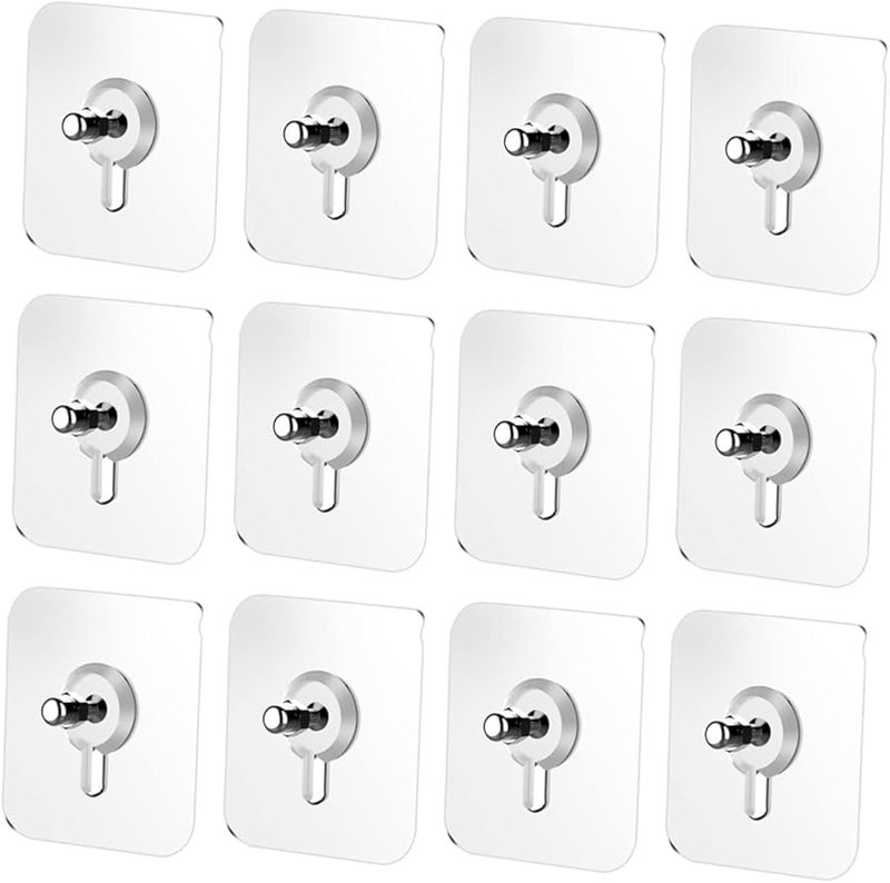 Lifkome 20 قطعة خطافات ذاتية اللصق قابلة للإزالة بدون حفر خطافات الحجم 6X6X0.8 سم - Image 2