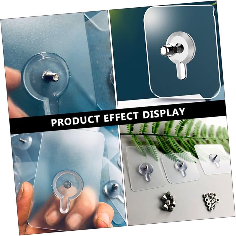 Lifkome 20 قطعة خطافات ذاتية اللصق قابلة للإزالة بدون حفر خطافات الحجم 6X6X0.8 سم - Image 4