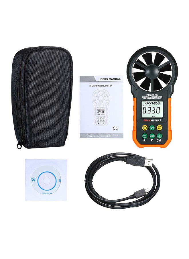 PEAKMETER - PEAKMETER Multifunction Digital Anemometer Professional Wind Speed Meter LCD Digital Anemometer Air Volume/Temperature/Humidity - Image 1