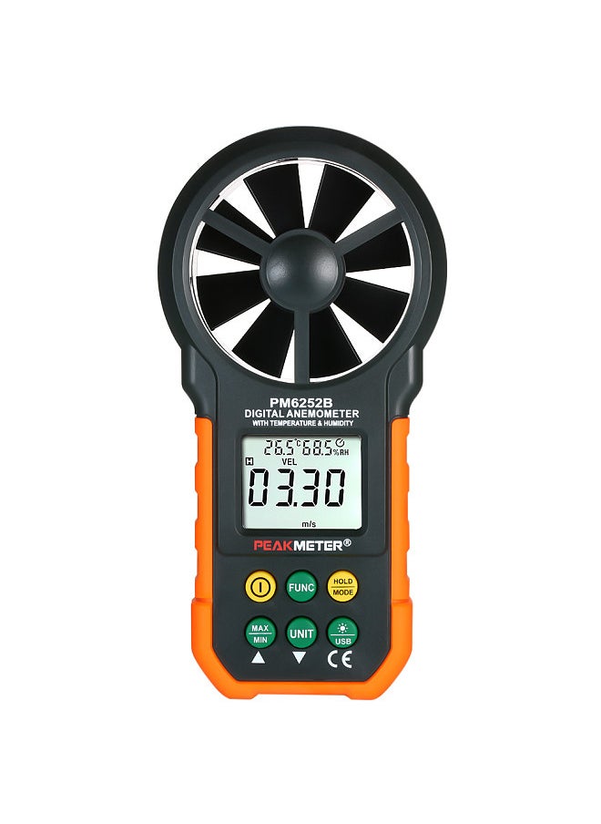 PEAKMETER - PEAKMETER Multifunction Digital Anemometer Professional Wind Speed Meter LCD Digital Anemometer Air Volume/Temperature/Humidity - Image 1
