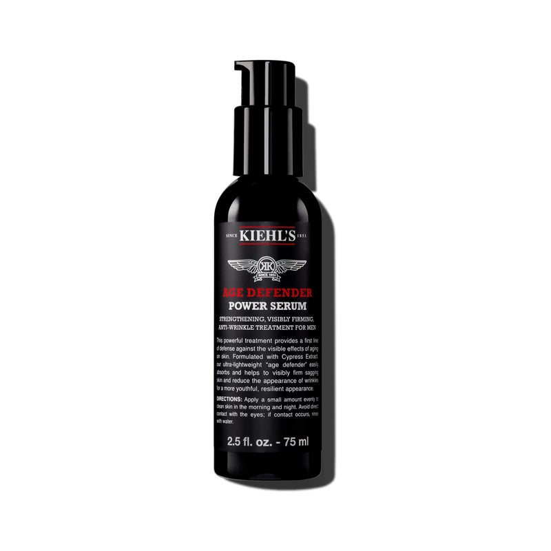 Kiehl's Age Defender Power Face Serum, Anti-Aging Firming Facial Serum for Men, Reduces Look of Fine Lines & Wrinkles, Quick-Absorbing, Lightweight, with Cypress Extract & Adenosine - 2.5 fl oz