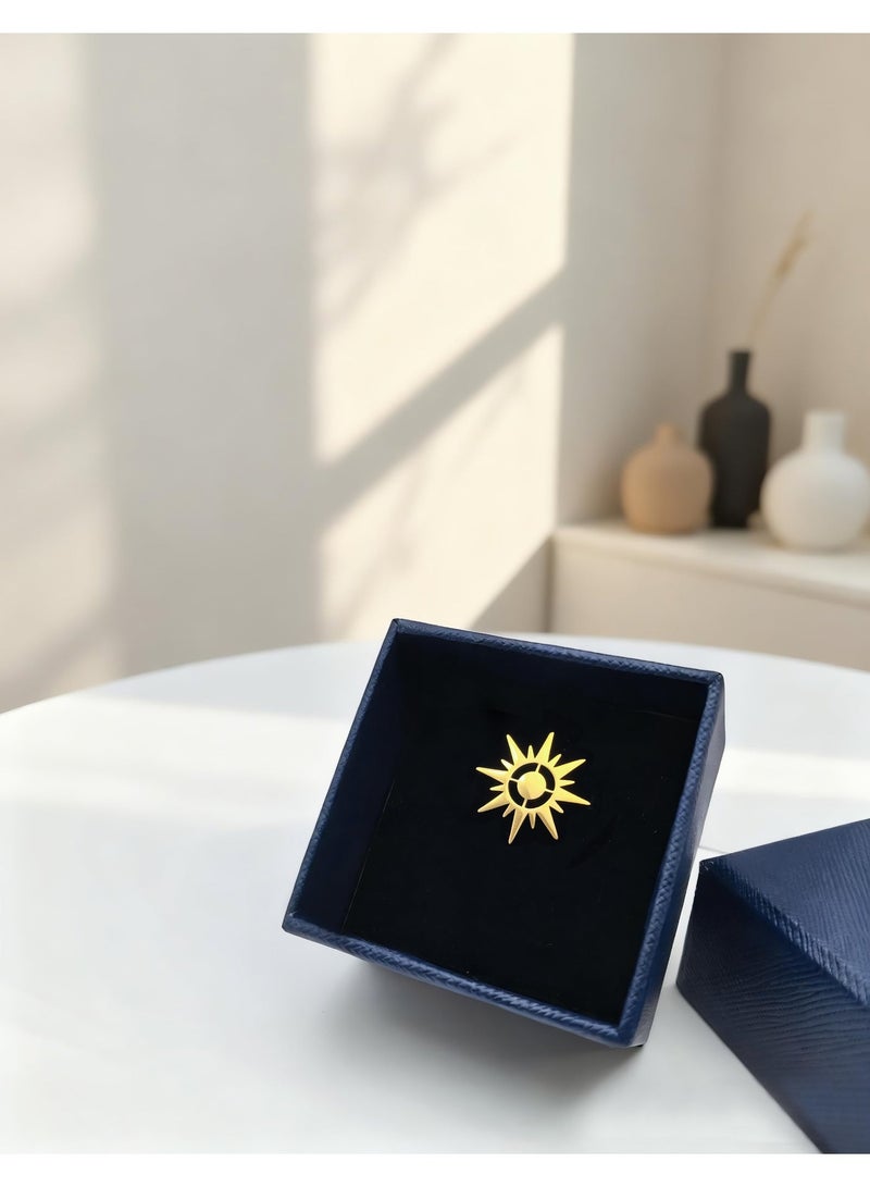 HomeNoor Vintage Hollow Sun Brooch, Premium Stainless Steel Lapel Pin, Stylish Suit Accessory for Business, Wedding, Formal & Casual Outfits, Ideal Gift for Men & Women - Image 5