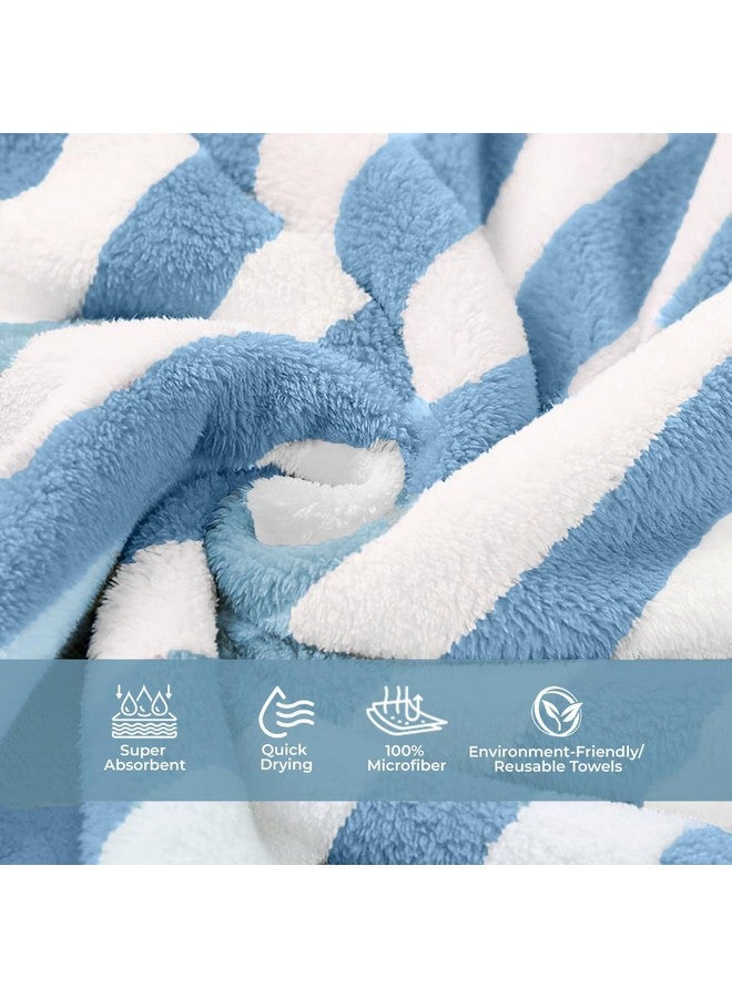 MAXOSHINE Microfiber Towels for Bath Large Size-Super Soft Coral Fleece Bathing Towel with Hook Quick Dry Super Absorbent-Bath Towel for Men and Women-70x140 cm, Blue - Image 5