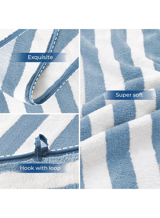 MAXOSHINE Microfiber Towels for Bath Large Size-Super Soft Coral Fleece Bathing Towel with Hook Quick Dry Super Absorbent-Bath Towel for Men and Women-70x140 cm, Blue - Image 3