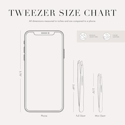 Tweezerman Mini Slant Tweezer Tweezers for Eyebrows Travel Tweezers for Eyebrows Facial Hair Dusted Onyx - Image 3