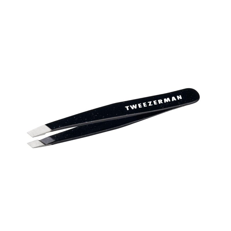 Tweezerman Mini Slant Tweezer Tweezers for Eyebrows Travel Tweezers for Eyebrows Facial Hair Dusted Onyx - Image 2