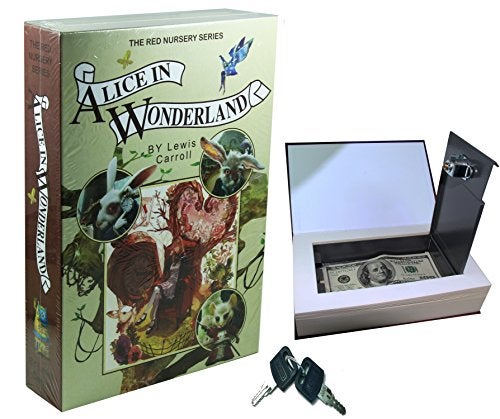 E-ONSALE Real Paper Book Locking Booksafe with Key Lock Dictionary Secret Hidden Safe (Alice In Wonderland) - Image 1