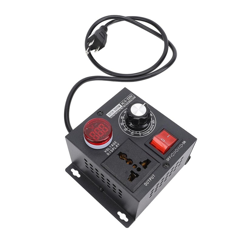 FTVOGUE 5000W Thyristor Voltage Regulator Electronic SCR Controller Variable Speed Motor Fan LED Digital Display Stepless Adjustable High Power Metal with Voltage Absorption (US Plug 110V) - Image 4