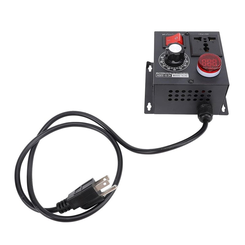 FTVOGUE 5000W Thyristor Voltage Regulator Electronic SCR Controller Variable Speed Motor Fan LED Digital Display Stepless Adjustable High Power Metal with Voltage Absorption (US Plug 110V) - Image 3