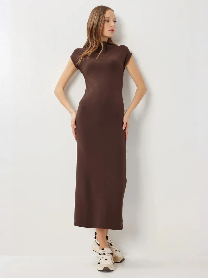 Lovely Istanbul ISTANBUL Bodycon Midi Dress with Half Turtleneck