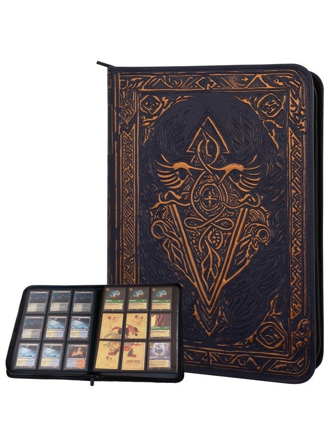 لينكس بطاقة التداول الموثق - 9 ألبوم جيب مع سحاب - 360 مجلد تحميل جانبي ل TCG - 3D بو الجلود - ل MTG ، لعبة بطاقات التداول ديزني لوركانا ، ماجيك التجمع ، بوكيمون - هدية اكسسوارات الكتاب - أزرق - Image 1