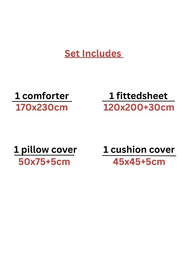 SMART HOME Modern Design 4-Piece Bedspread Set (Filled Bedspread 170x230cm + Mattress Protector 120x200+30cm + Pillowcase + Square Pillow Cover) - Luxury Youth Bedspread Set for Bedrooms and Students - Image 4