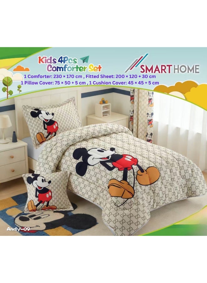 SMART HOME Modern Design 4-Piece Bedspread Set (Filled Bedspread 230x170cm + Mattress Protector 120x200+30cm + Pillowcase + Square Pillow Cover) - Luxury Youth Bedspread Set for Bedrooms and Students - Image 2