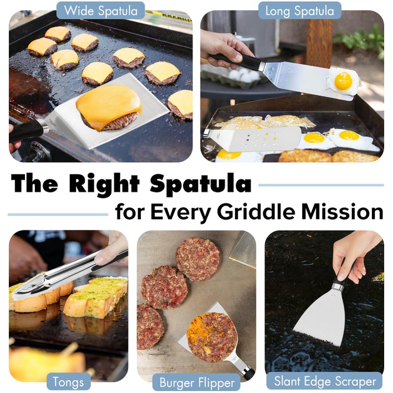 Pontual 31PCS Griddle Accessories Kit for Blackstone, Flat Top Hibachi Grill Spatula Set with 2 Melting Domes, Burger Press, Patty Maker and Apron, Professional Teppanyaki Tools Gifts for Outdoor BBQ - Image 4