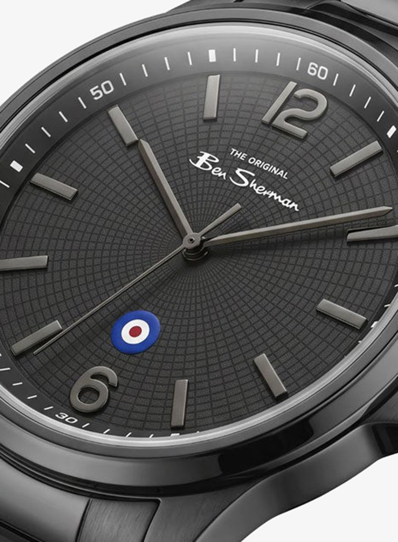 Ben Sherman Westminster Black Dial Gunmetal Stainless Steel Bracelet Analog Watch for Men, 43mm - Image 2