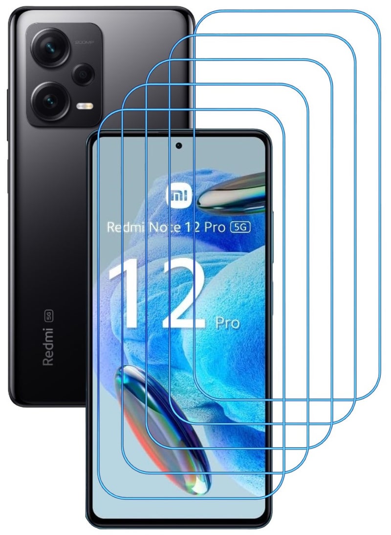 ACLIX 5 Pieces Antistatic ESD Dustproof Premium Quality High Definition Clear Tempered Glass Screen Protector Designed For Xiaomi Redmi Note 12  Pro - Image 1