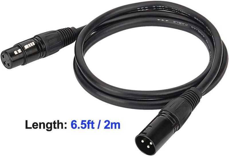 EYESHOT 6.5ft / 2m DMX Cable, 10PCS 3 Pin DMX Cables DMX Wires, DMX512 XLR Male to Female Stage Light Signal Cable with Metal Connectors, Connection for Stage & DJ Lighting fixtures - Image 2